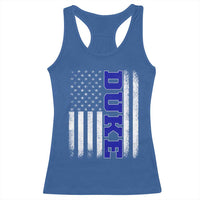 Vintage Duke Name American Flag Racerback Tank Top Retro Sport Basketball Fans