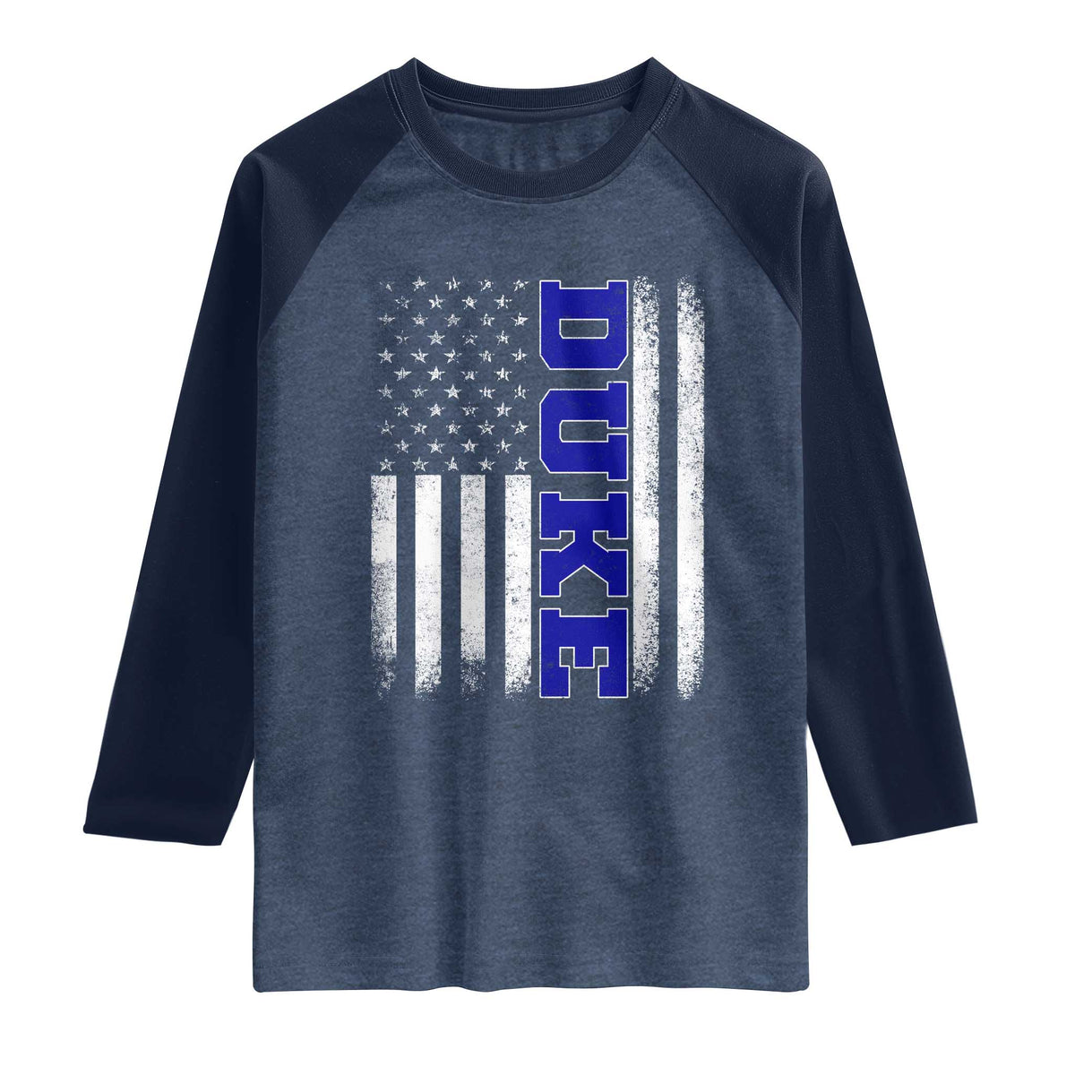 Vintage Duke Name American Flag Raglan Shirt Retro Sport Basketball Fans