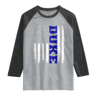 Vintage Duke Name American Flag Raglan Shirt Retro Sport Basketball Fans