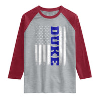 Vintage Duke Name American Flag Raglan Shirt Retro Sport Basketball Fans
