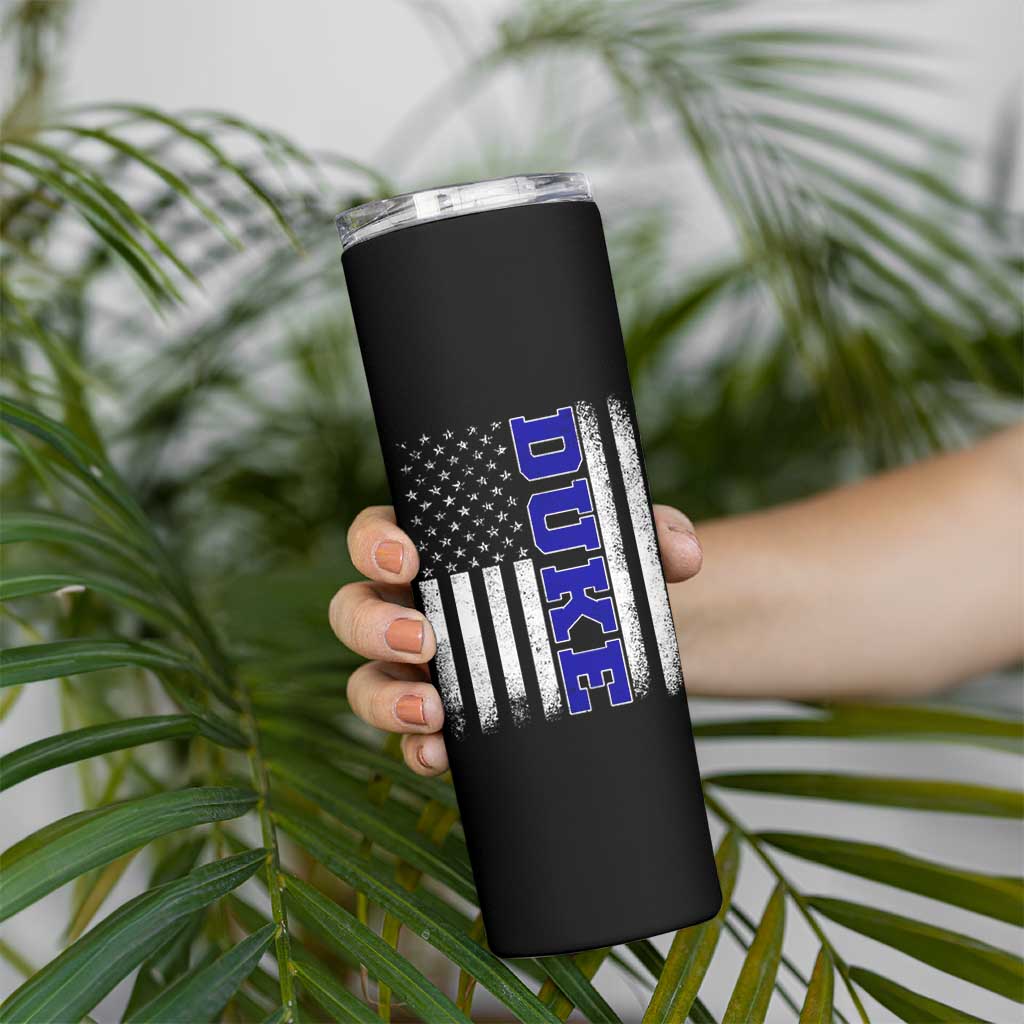 Vintage Duke Name American Flag Skinny Tumbler Retro Sport Basketball Fans