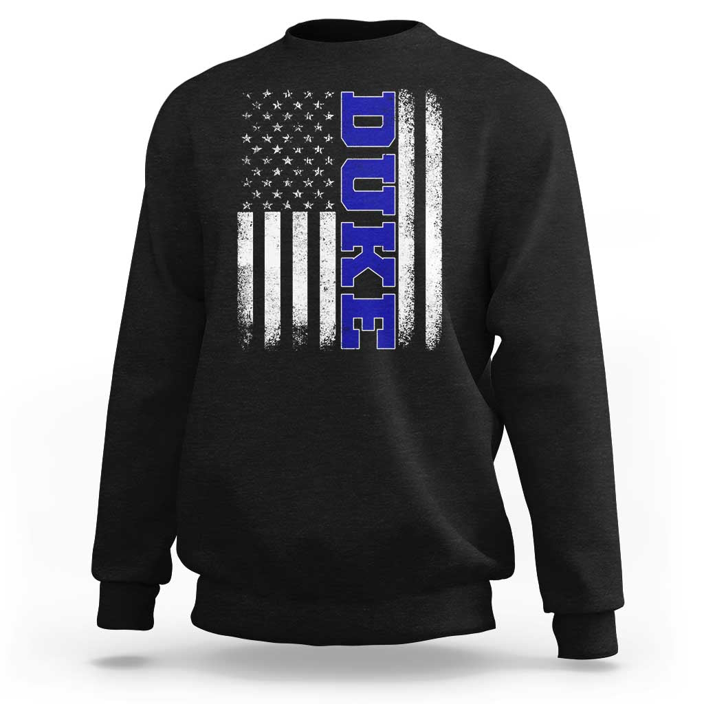 Vintage Duke Name American Flag Sweatshirt Retro Sport Basketball Fans