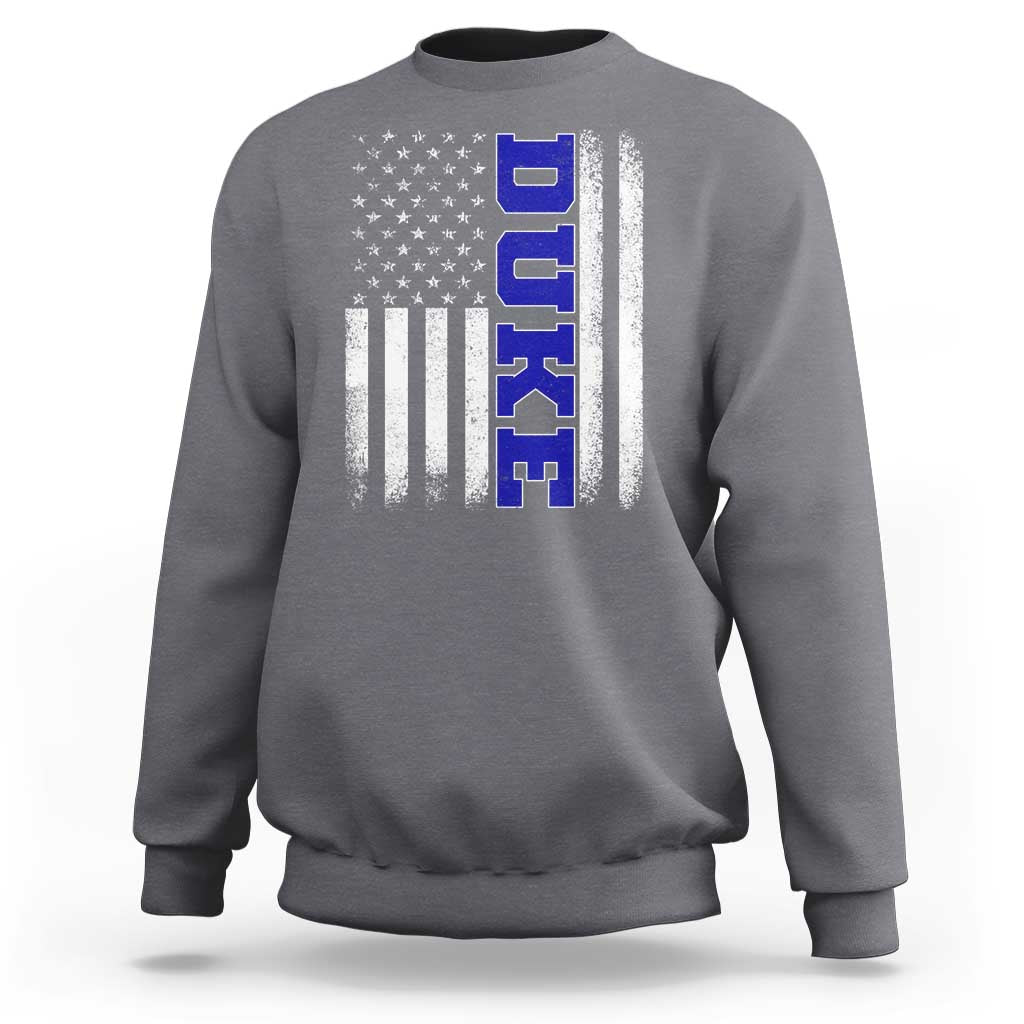 Vintage Duke Name American Flag Sweatshirt Retro Sport Basketball Fans