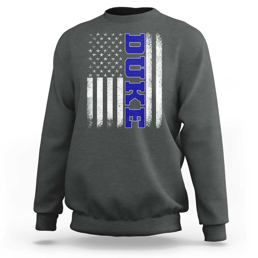 Vintage Duke Name American Flag Sweatshirt Retro Sport Basketball Fans