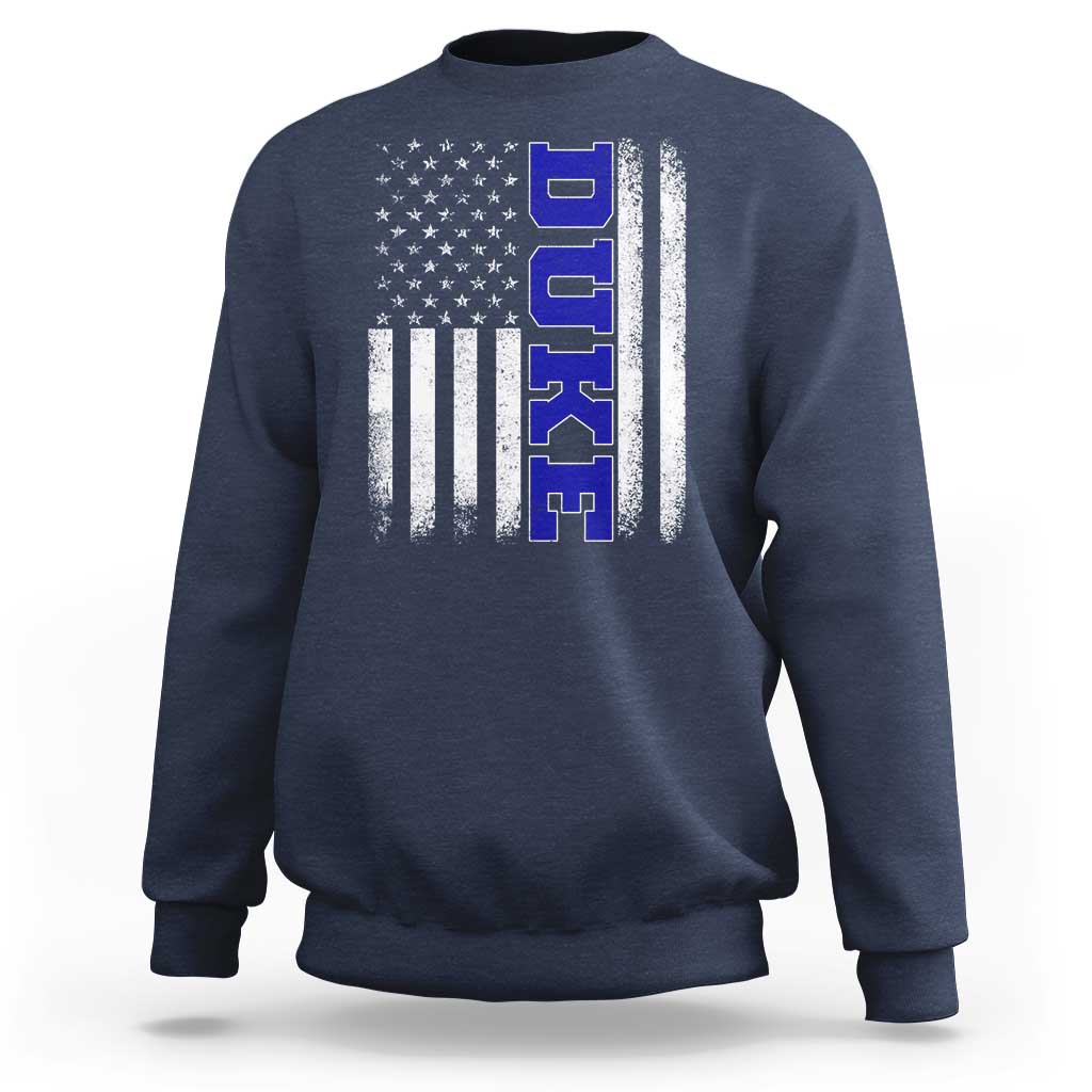 Vintage Duke Name American Flag Sweatshirt Retro Sport Basketball Fans