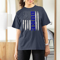Vintage Duke Name American Flag T Shirt For Women Retro Sport Basketball Fans