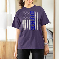 Vintage Duke Name American Flag T Shirt For Women Retro Sport Basketball Fans