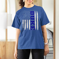 Vintage Duke Name American Flag T Shirt For Women Retro Sport Basketball Fans
