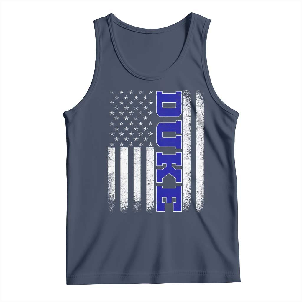 Vintage Duke Name American Flag Tank Top Retro Sport Basketball Fans