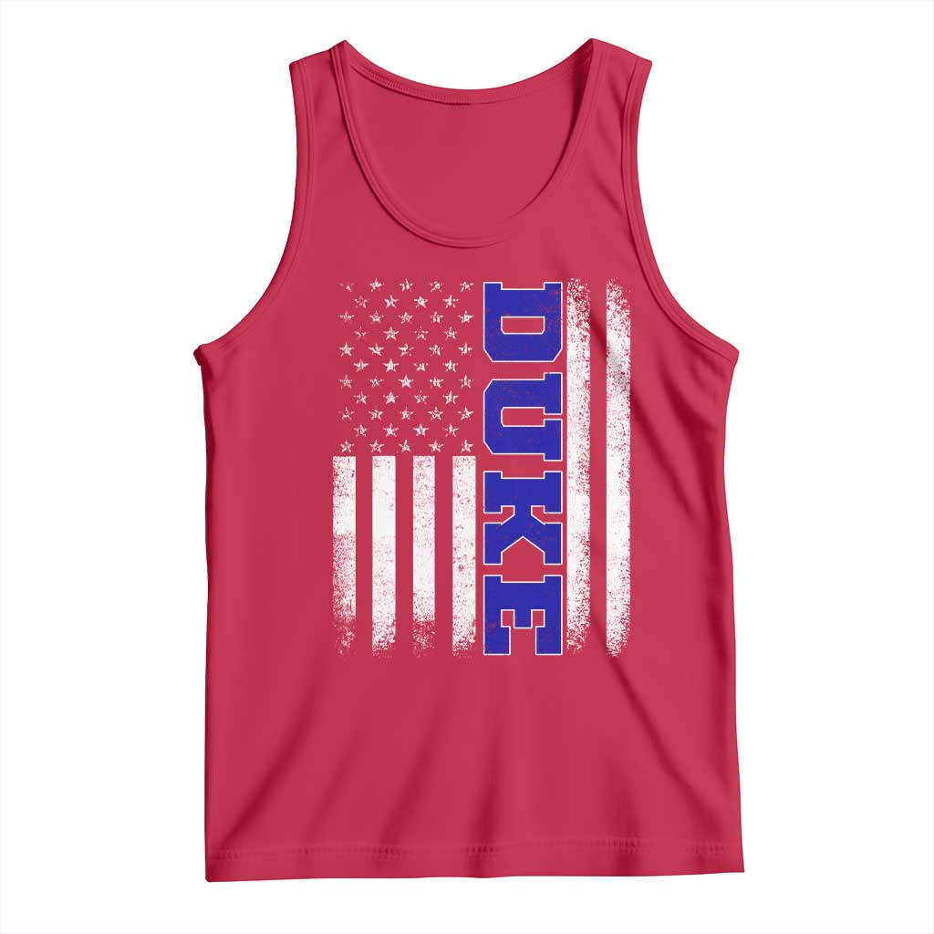 Vintage Duke Name American Flag Tank Top Retro Sport Basketball Fans