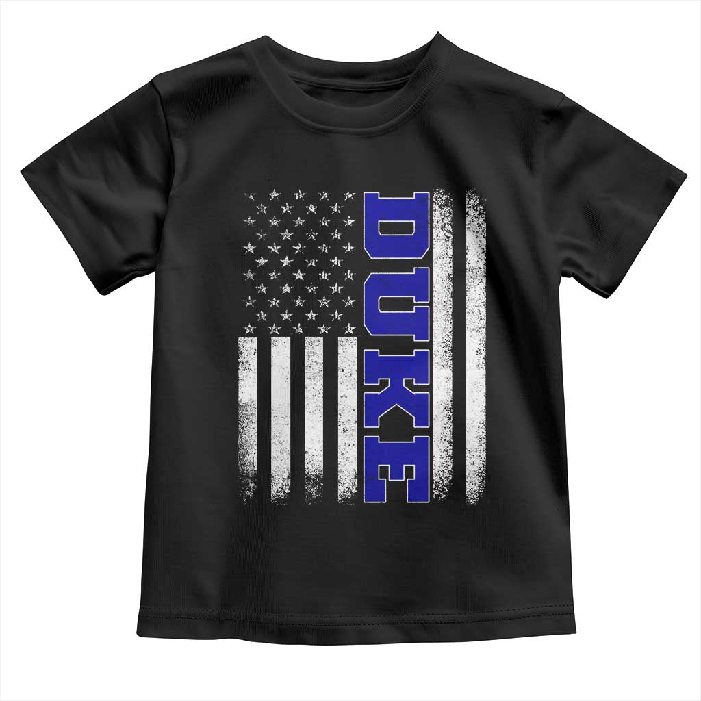 Vintage Duke Name American Flag Toddler T Shirt Retro Sport Basketball Fans