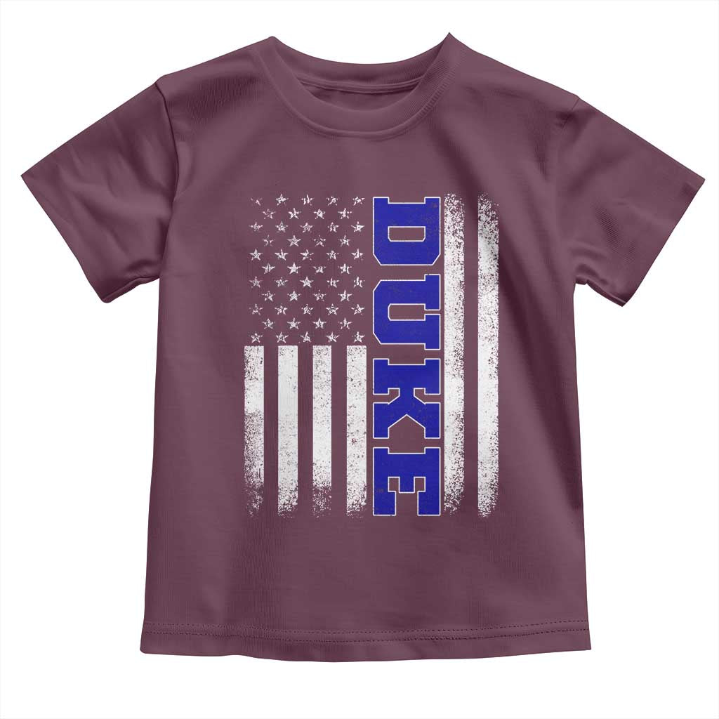 Vintage Duke Name American Flag Toddler T Shirt Retro Sport Basketball Fans