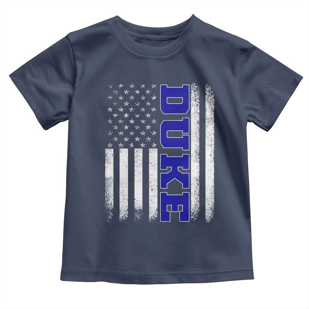 Vintage Duke Name American Flag Toddler T Shirt Retro Sport Basketball Fans