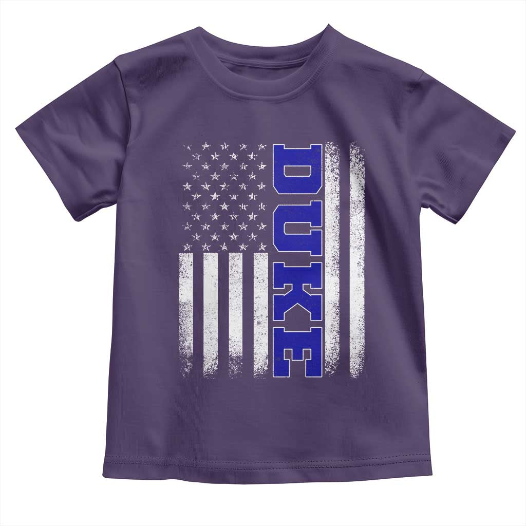 Vintage Duke Name American Flag Toddler T Shirt Retro Sport Basketball Fans