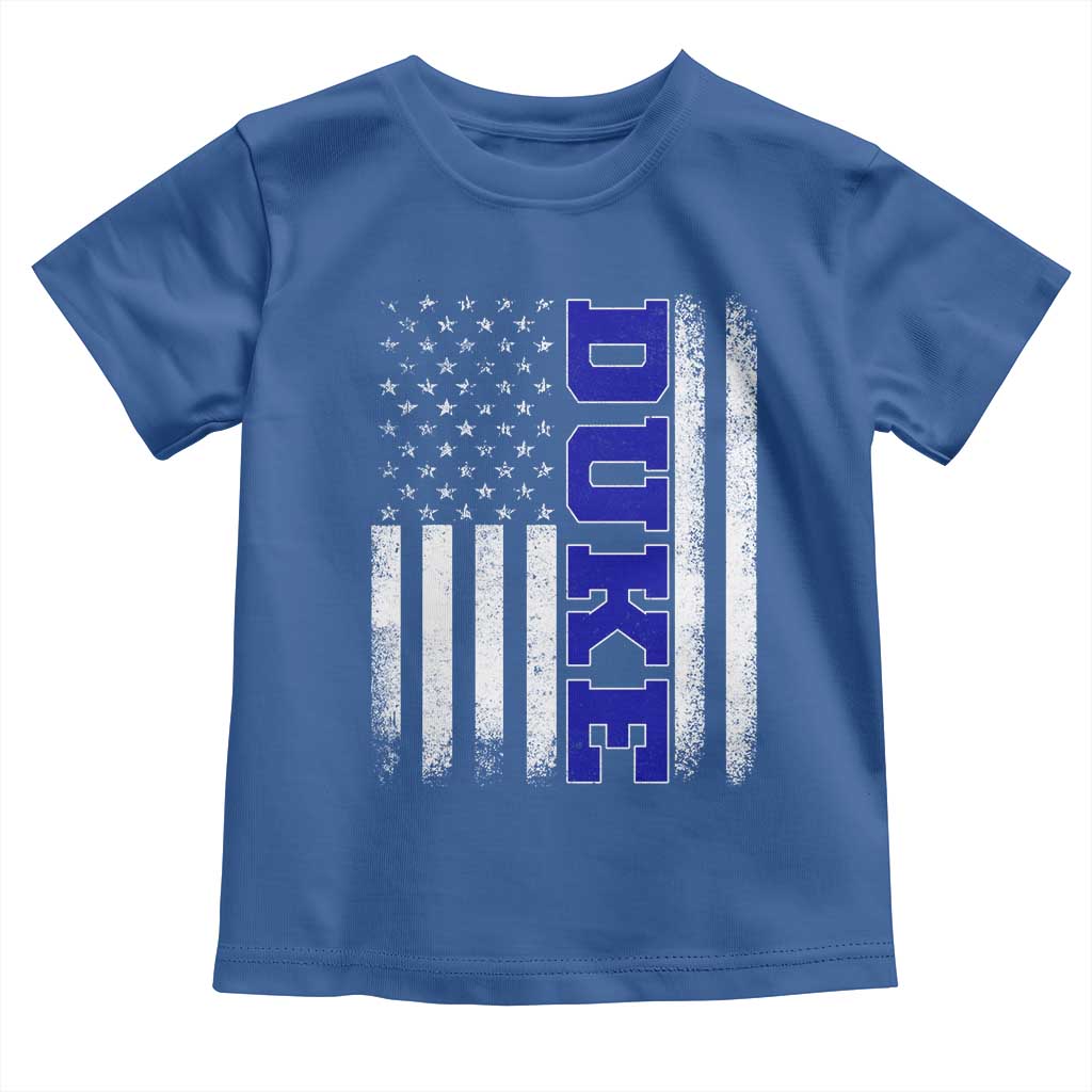 Vintage Duke Name American Flag Toddler T Shirt Retro Sport Basketball Fans