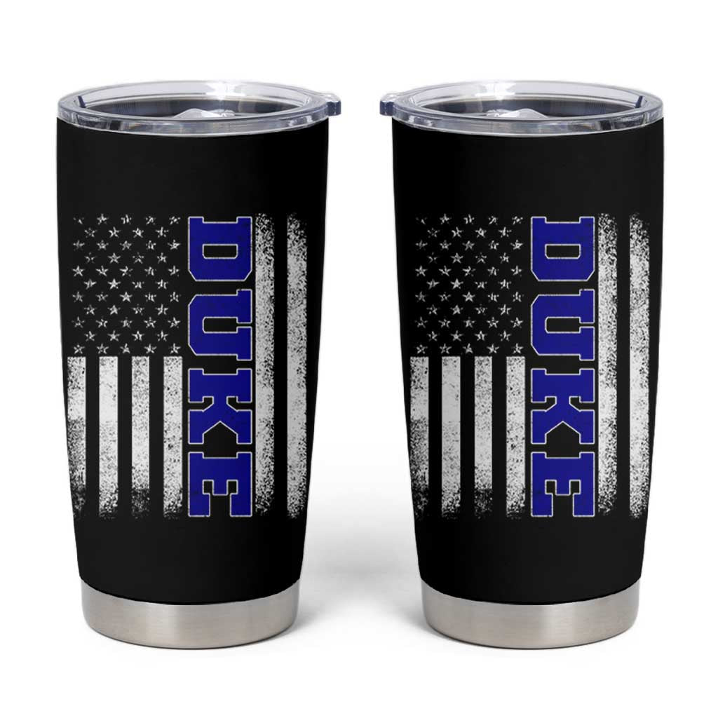Vintage Duke Name American Flag Tumbler Cup Retro Sport Basketball Fans