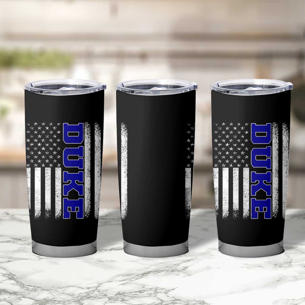 Vintage Duke Name American Flag Tumbler Cup Retro Sport Basketball Fans