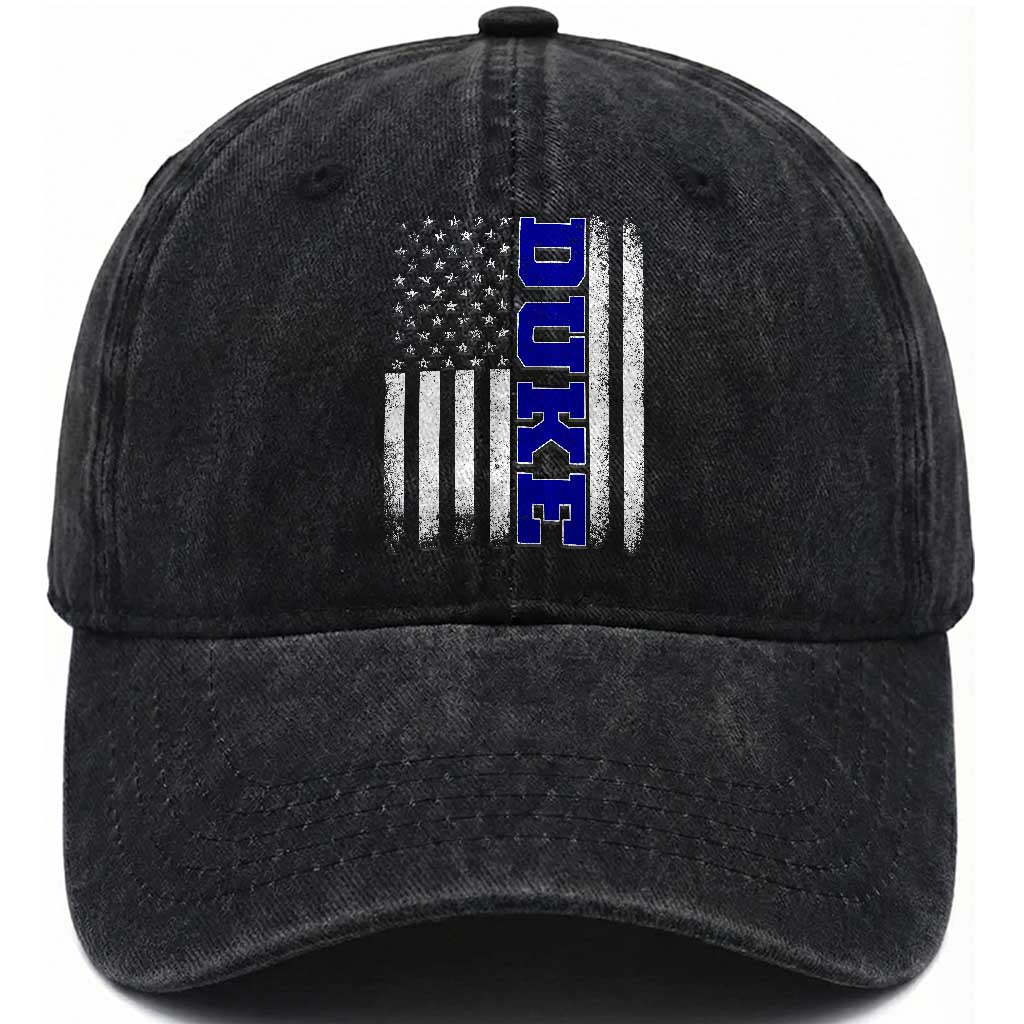 Vintage Duke Name American Flag Washed Cotton Baseball Cap Retro Sport Basketball Fans