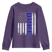 Vintage Duke Name American Flag Youth Sweatshirt Retro Sport Basketball Fans