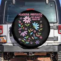 Feminist Protest Spare Tire Cover Peaceful But Pissed Off Floral Resist