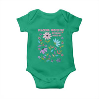 Feminist Protest Baby Onesie Peaceful But Pissed Off Floral Resist