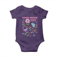 Feminist Protest Baby Onesie Peaceful But Pissed Off Floral Resist