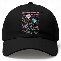 Feminist Protest Baseball Cap Peaceful But Pissed Off Floral Resist