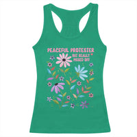 Feminist Protest Racerback Tank Top Peaceful But Pissed Off Floral Resist