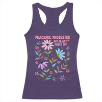 Feminist Protest Racerback Tank Top Peaceful But Pissed Off Floral Resist
