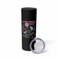 Feminist Protest Skinny Tumbler Peaceful But Pissed Off Floral Resist