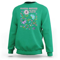 Feminist Protest Sweatshirt Peaceful But Pissed Off Floral Resist