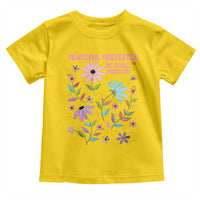 Feminist Protest Toddler T Shirt Peaceful But Pissed Off Floral Resist