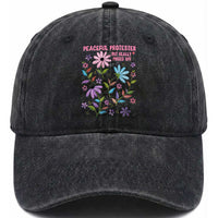 Feminist Protest Washed Cotton Baseball Cap Peaceful But Pissed Off Floral Resist