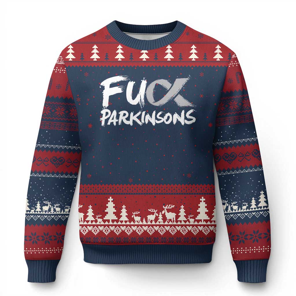 Fuck Parkinsons Ugly Christmas Sweater Parkinsons Disease Awareness Month