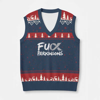 Fuck Parkinsons V-Neck Knit Sweater Vest Parkinsons Disease Awareness Month