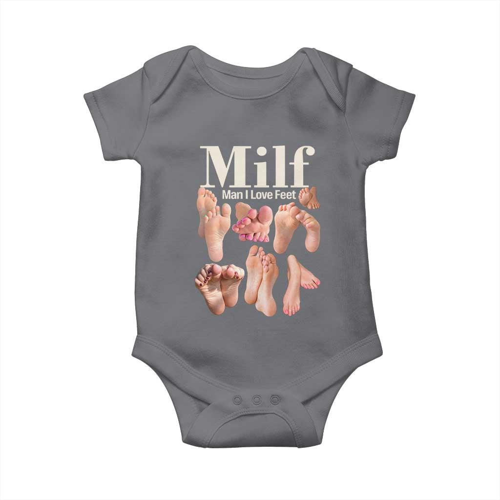 MILF Man I Love Feet Baby Onesie Funny Sexy Inappropriate Saying Quote