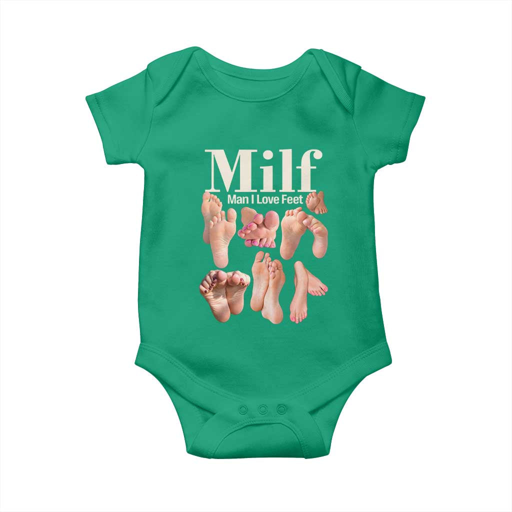 MILF Man I Love Feet Baby Onesie Funny Sexy Inappropriate Saying Quote