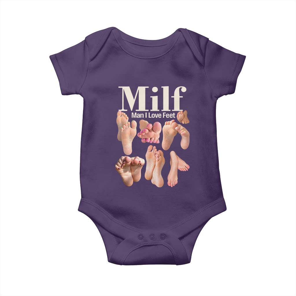 MILF Man I Love Feet Baby Onesie Funny Sexy Inappropriate Saying Quote