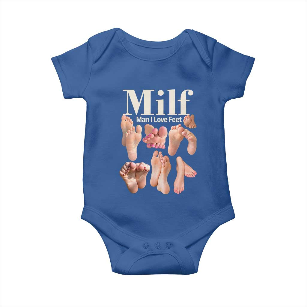 MILF Man I Love Feet Baby Onesie Funny Sexy Inappropriate Saying Quote