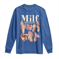 MILF Man I Love Feet Long Sleeve Shirt Funny Sexy Inappropriate Saying Quote