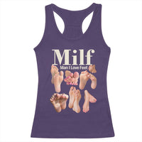 MILF Man I Love Feet Racerback Tank Top Funny Sexy Inappropriate Saying Quote