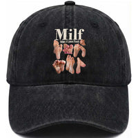 MILF Man I Love Feet Washed Cotton Baseball Cap Funny Sexy Inappropriate Saying Quote