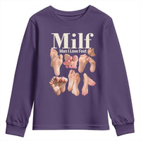 MILF Man I Love Feet Youth Sweatshirt Funny Sexy Inappropriate Saying Quote