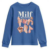 MILF Man I Love Feet Youth Sweatshirt Funny Sexy Inappropriate Saying Quote