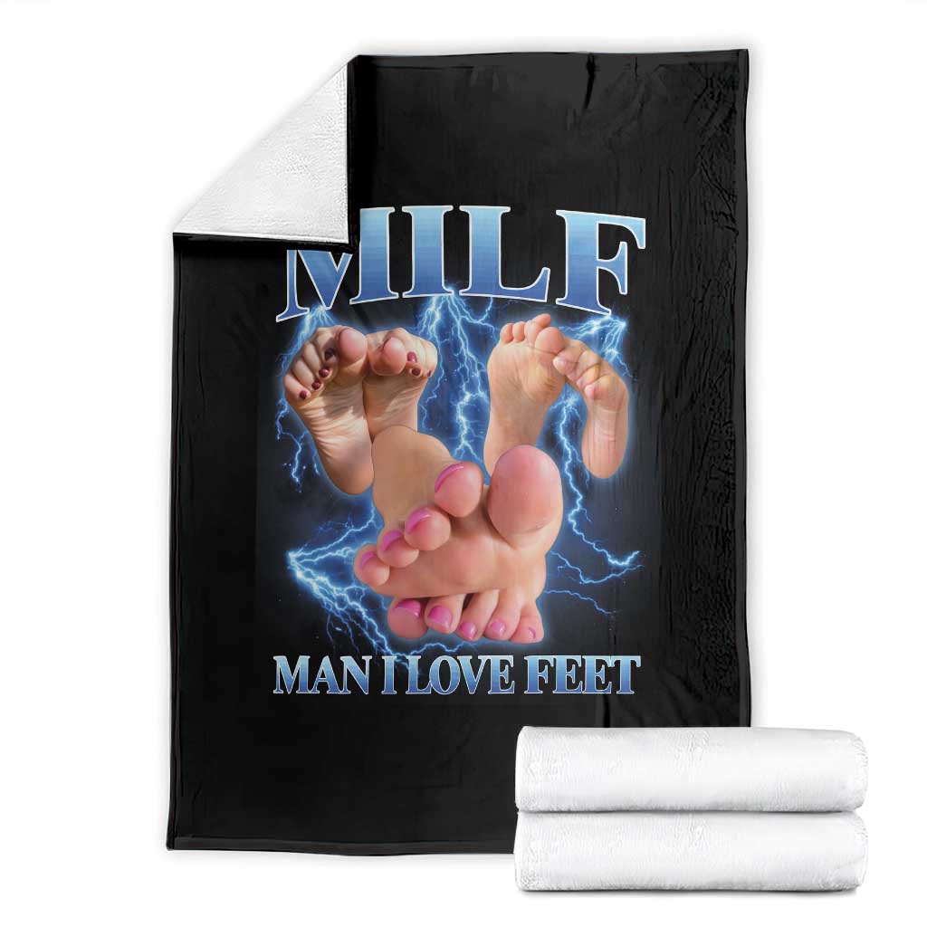 Inappropriate Adult Throw Blanket Vintage Bootleg MILF Man I Love Feet