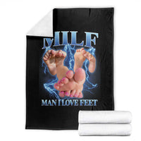 Inappropriate Adult Throw Blanket Vintage Bootleg MILF Man I Love Feet