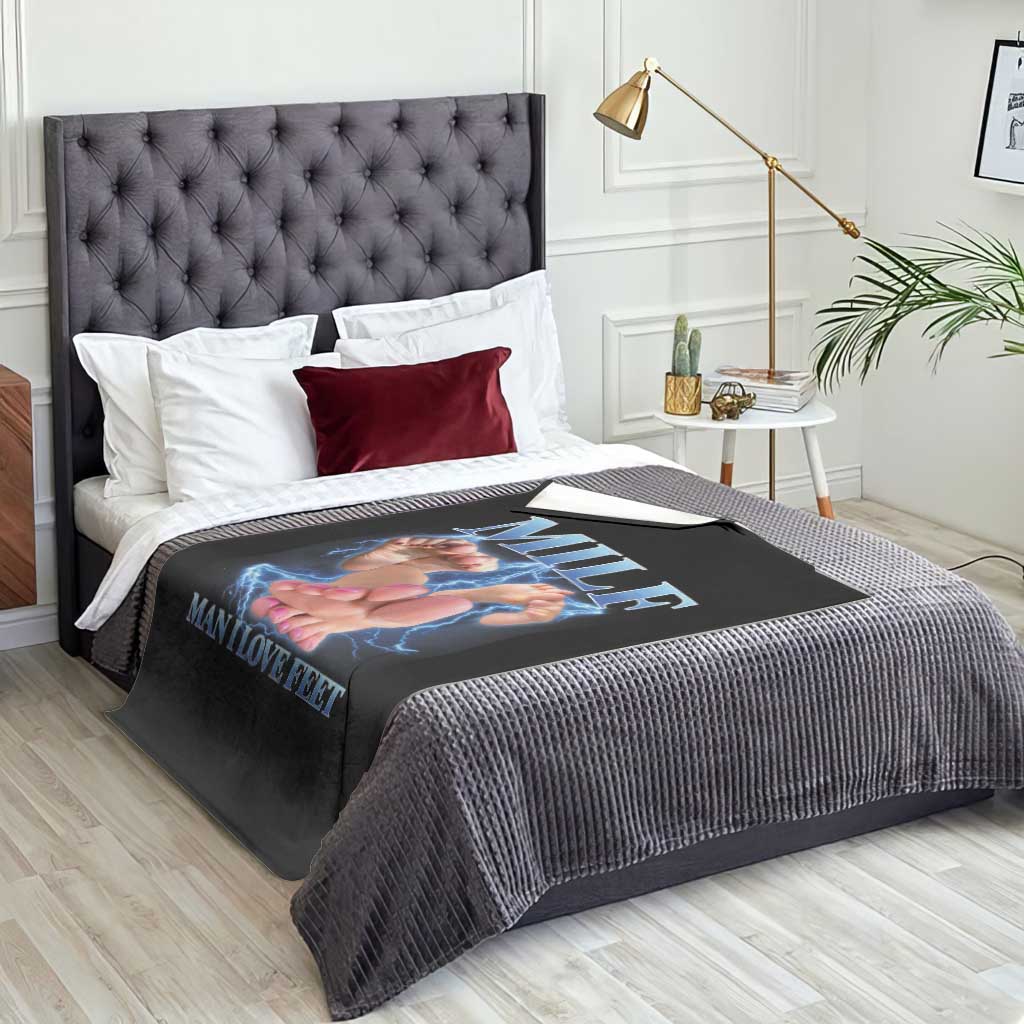 Inappropriate Adult Throw Blanket Vintage Bootleg MILF Man I Love Feet