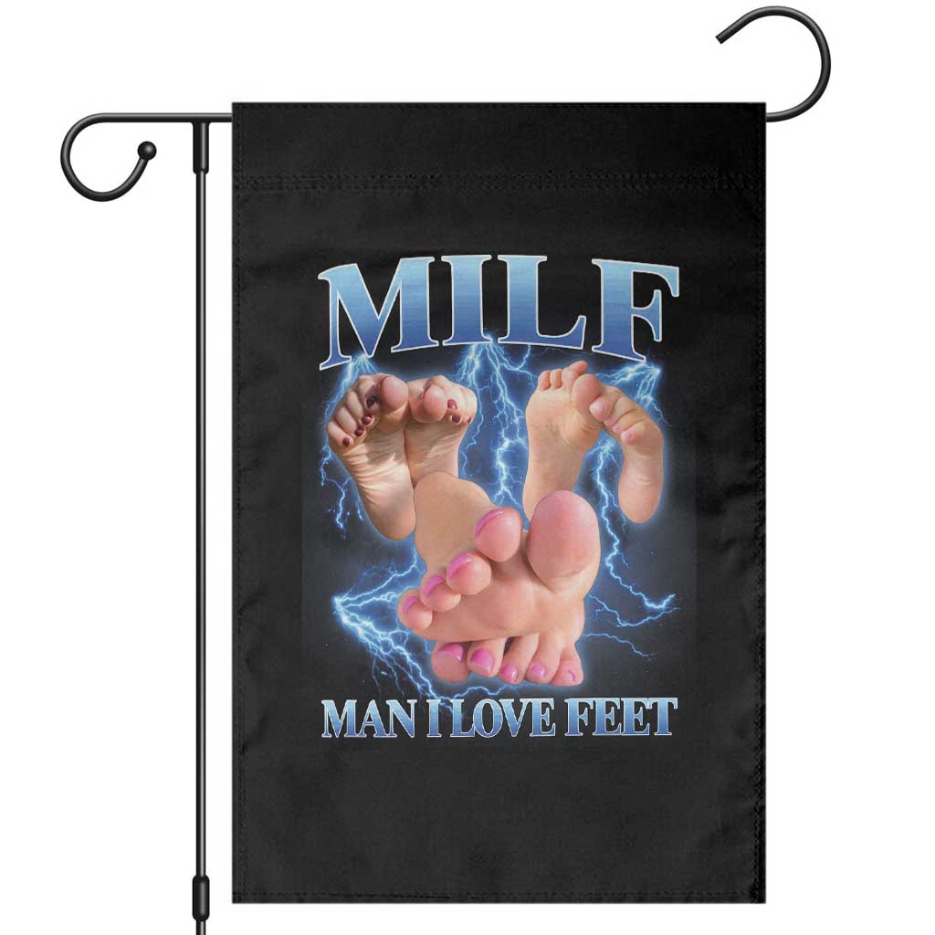 Inappropriate Adult Garden Flag Vintage Bootleg MILF Man I Love Feet