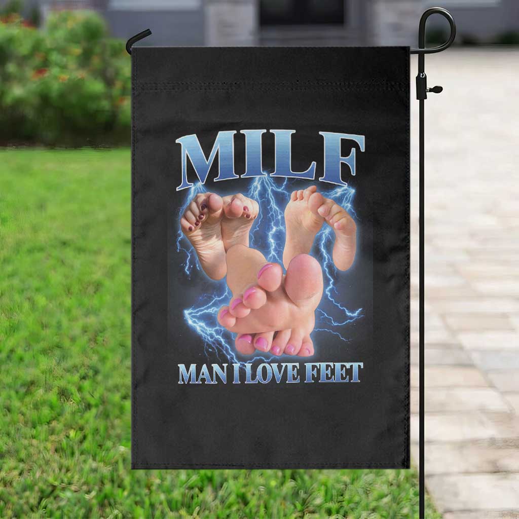 Inappropriate Adult Garden Flag Vintage Bootleg MILF Man I Love Feet