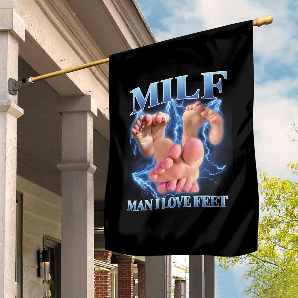 Inappropriate Adult Garden Flag Vintage Bootleg MILF Man I Love Feet